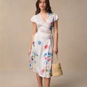 Rouje Robertine - Blossom Ecru White Floral Midi Dress